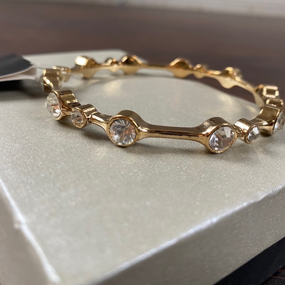 Gold and Rhinestone Bangle